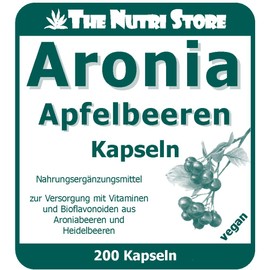 Aronia Chokeberry Capsules Pack of 200 with Vitamins and Bioflavonoids from Aronia Berries and Blueberries