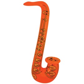 1 x Fancy Dress Party Inflatable 75cm Coloured Jazz Saxaphone Orange