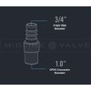 Midline Valve CSDQQG3401-OM 3/4'' PEX Barb x 1" CPVC Adapter