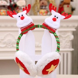 Rudolph Christmas Party Headband with Earmuffs Premium Christmas Headband (Rudolph Earmuffs)