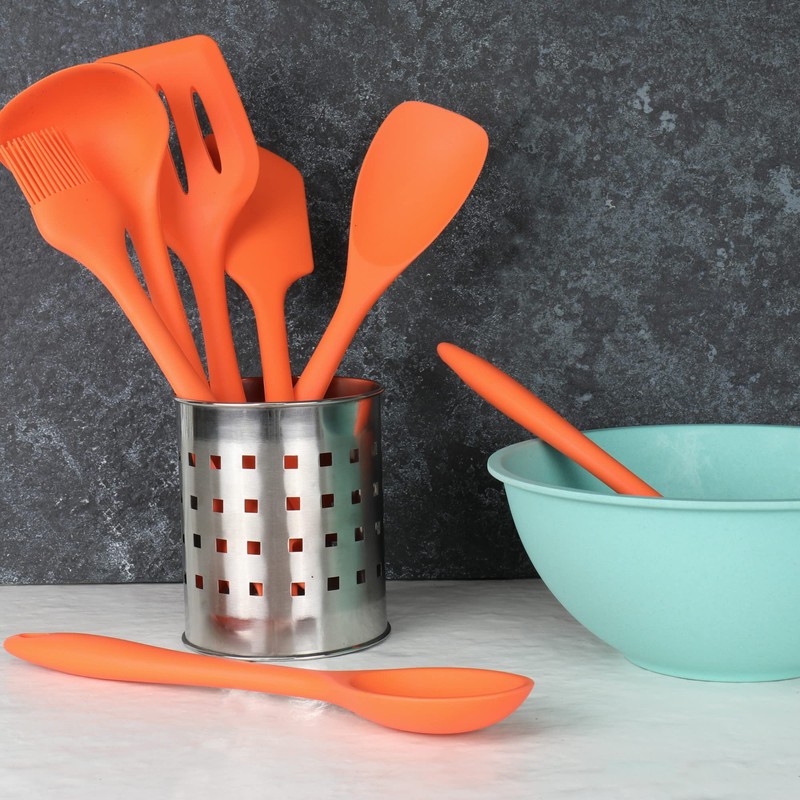 Chef Craft Premium Silicone Spoon Spatula, 11.5", Orange
