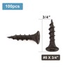 #8 x 3/4" Wood Screw 100PCS Black Phosphate Coated Stainless
