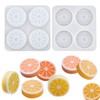 DD-life 2 Pcs 4 Cavity Lemon Slice Silicone Molds Orange