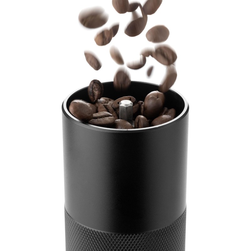 kofies® Handkaffeemühle mit Edelstahlmahlwerk und massivem Holzknauf