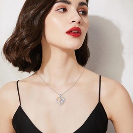 AXELUNA Koala Necklace 925 Sterling Silver Heart Koala Pendant Necklace Animal Necklace Koala Jewellery for Women Koala Lovers, Sterling Silver, No Gemstone