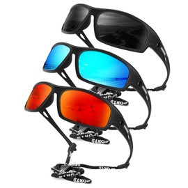 QALLY Polarized-Sunglasses-Men Sports Mens-Sunglasses: Sun-Glasses with UV400 Protection for Driving Golf Fishing Running