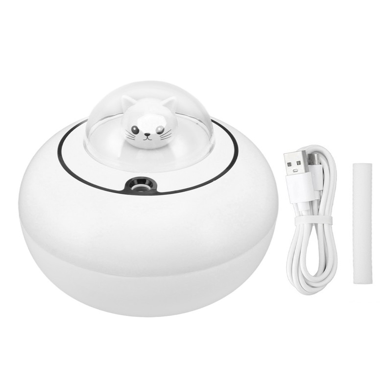 Mini Humidifier Cute Cat Sculpture Portable Quiet Desktop Air Humidifier