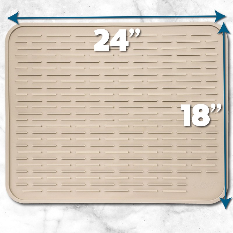 XXL Silicone Dish Drying Mat for Kitchen Counter or Under