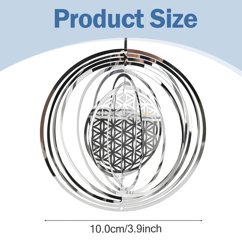 3D Rotating Wind Spinner, Hanging Garden Ornament with Spiral Design,