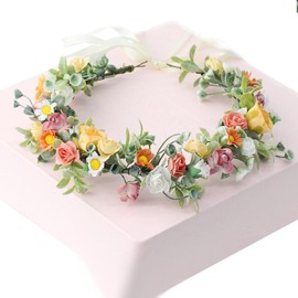 Flower Crown Flower Wreath, Artificial Flowers Crown, Rose Flower Crown, Used for Bridal Headdress, Garland Party, Photo Props