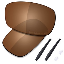 Saucer Premium Replacement Lenses & Rubber Kits for Oakley Crosshair 2.0 OO4044 Sunglasses High Defense - Amber Brown Polarized