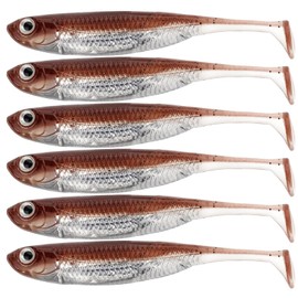 QualyQualy Soft Plastic Lures Swimbait Paddle Tail Shad Lure Bass Bait Shad Minnow Soft Bait for Trout Walleye Crappie Pike 2.75in 3.14in 3.94in (Color 8, 3.14" - 6Pcs)