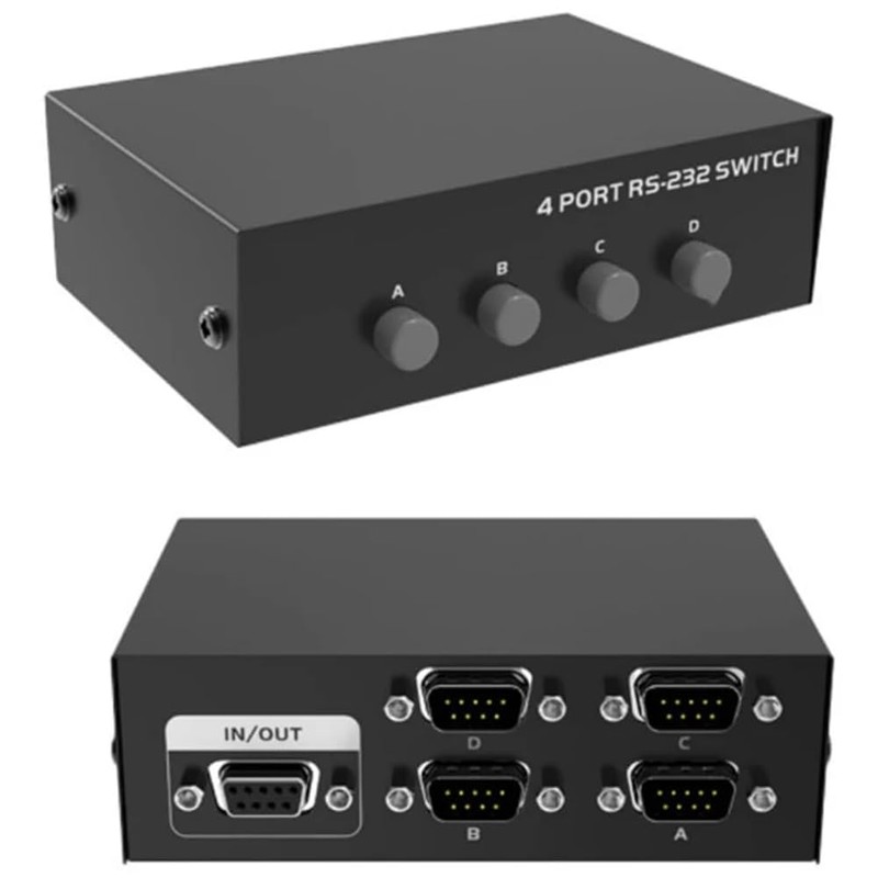 Dsdhuf RS232 Switch 4 in 1 Out RS232 Serial DB9