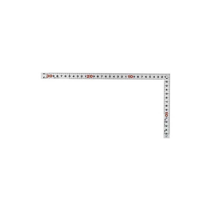 Shinwa Sokutei Measuring Square, Flat, Silver, Same Scale on Front