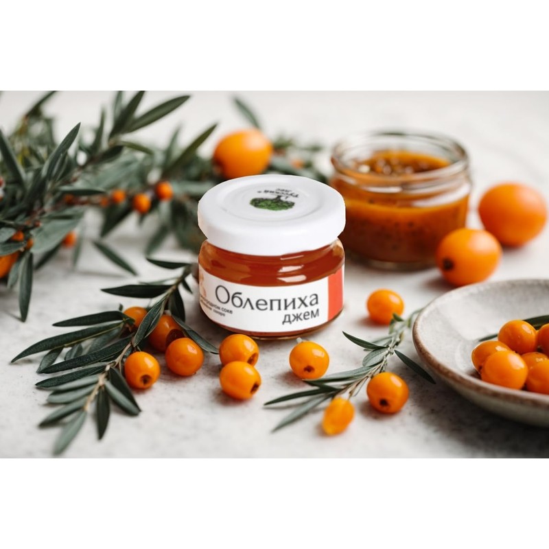 Russian Forest Sea Buckthorn Jam Natural and Healthy Dessert 25g
