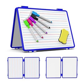 Magnetic Small Dry Erase White Board, 4 Writing Sides Desktop Whiteboard Small White Board for Kids, 11.5x17” Foldable Whiteboard for School Office Desk