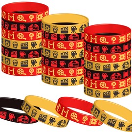 CupaPlay 48PCS Movie Night Rubber Bracelets Party favors - Movie Theme Party Supplies Decorations Birthday Silicone Wristbands Party Gifts