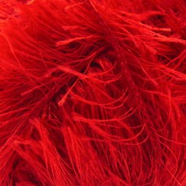 Estako Eyelash, 100% Polyester Yarn, Soft, Fuzzy for Crochet and Knitting 3.53 Oz (100g) / 153 Yrds (140m) (1251 - Red)