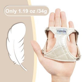 Puppytie No Pull xs Dog Harness with Multifunction Dog Leash,Soft Adjustable No Choke Escape Proof Pet Harness Vest,Glossy Pearl White,XXS