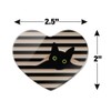Black Cat In Window Heart Acrylic Fridge Refrigerator Magnet