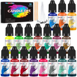 FansArriche Candle Dye - 18 Colors Liquid Oil-Based Dye for Candle Wax, Vivid Candle Color for DIY Candle Making, Highly Concentrated Natural Candle Color
