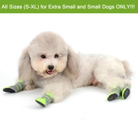 Zunea Paw Protector Dog Boots Summer Non-slip Small Dog Booties Reflective Breathable Soft Mesh Puppy Dog Shoes Heat Resistant for Hot Weather Hot Pavement Green mini XL