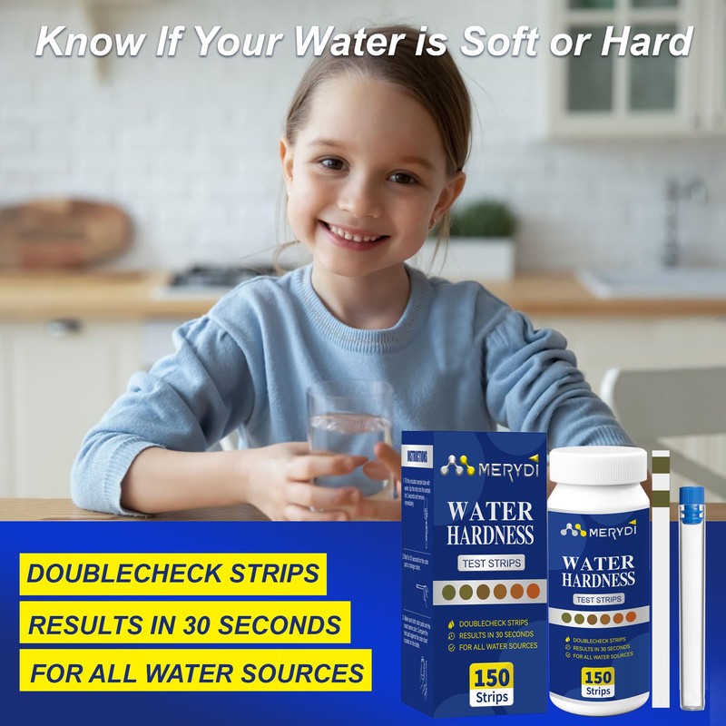 Water Hardness Test Kit,150 Strips-Double Color Pads,Hard Water Test Kit