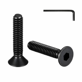 ZOWZEA 20 Pcs #6-32 x 3/4" Flat Head Socket Cap Machine Screws,Grade 10.9 Alloy Steel Countersunk Bolts,Fully Threaded Allen Hex Drive, Black Oxide Finish