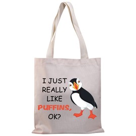 PLITI Puffins Gift Puffin Seabird Lover Gift Ornithology Birding Bird Watching Gift I Just Really Like Puffins Tote Bag(Just Like Puffins TGU)