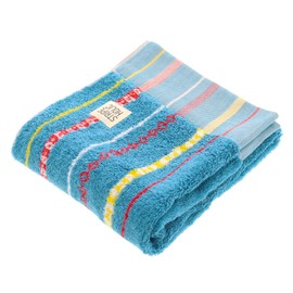 Tanaka Sangyo STRIPE HOLIC Imabari Towel Face Towel, Made in Japan, Blue, Approx. 13.4 x 31.5 inches (34 x 80 cm)
