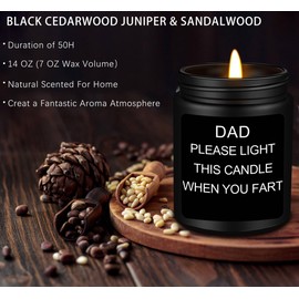 Homsolver Gifts for Dad, Fathers Day Christmas Birthday Dad Gifts from Daughter Son - Sandalwood Scented Candle (7OZ)