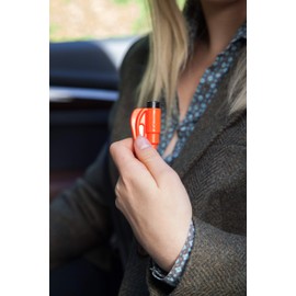 resqme The Original Emergency Keychain Car Escape Tool, 2-in-1 Seatbelt Cutter and Window Breaker, Made in USA, Orange - Compact Emergency Hammer