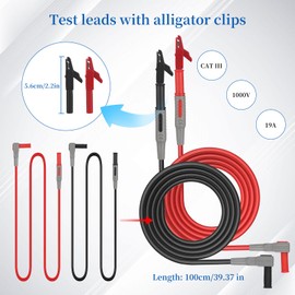 27-Piece Multimeter Test Leads Probes kit，multimeter Probes,Multimeter Leads Test Tweezers with，Alligator Clips with Wires，Volt Meter Leads Test Probes，multimeter Leads kit