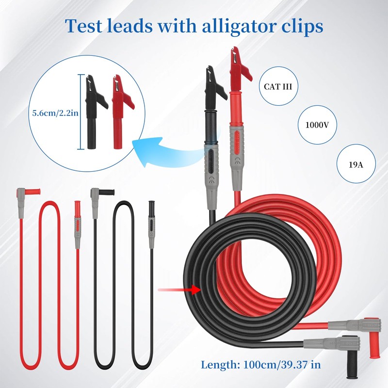 27-Piece Multimeter Test Leads Probes kit，multimeter Probes,Multimeter Leads Test Tweezers