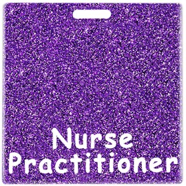 Abamilaka Nurse Practitioner Badge Buddy Card Purple Nurse Gifts for Women Bling Acrylic Badge Reel Holder Buddies Horizontal Identification Tags Glitter Nursing Accessories ID Name Cards