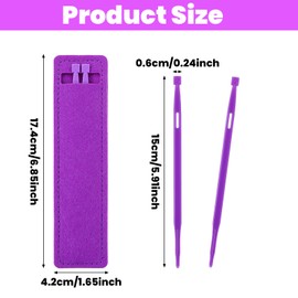 Ymapinc 2Pcs Purple Thang Sewing Quilting Tools, for Sewing Craft Projects Use Sewing Tools and Accessories(2 Plastic Threaders + 1 Wool Felt Bag)