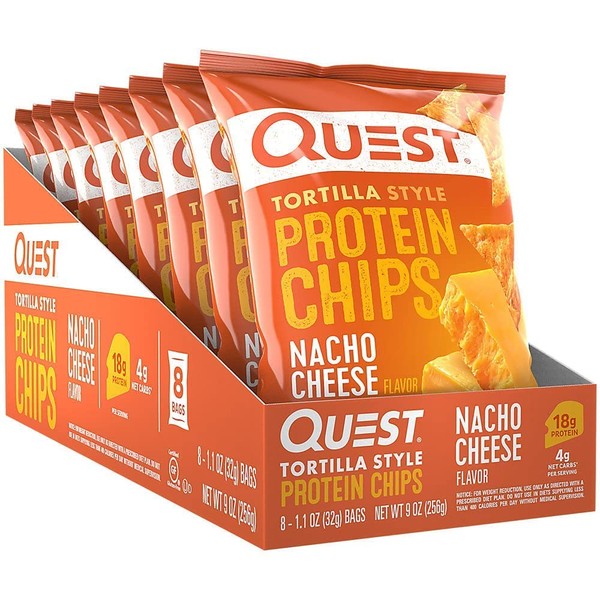 Quest Tortilla Style Protein Chips - Nacho Cheese - 8 Bags