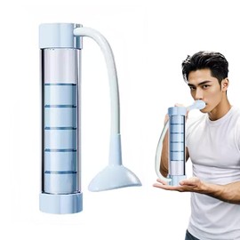 呼吸筋トレーニング 肺活量 鍛えるはいきんトレーニング器具 調節可能 呼吸ダンベル ポータブル 腹式呼吸 腹筋・マーメイドライン・骨盤底筋・顔筋トレーニング トレーニング器具 男女兼用 コア強化 (ブルー)