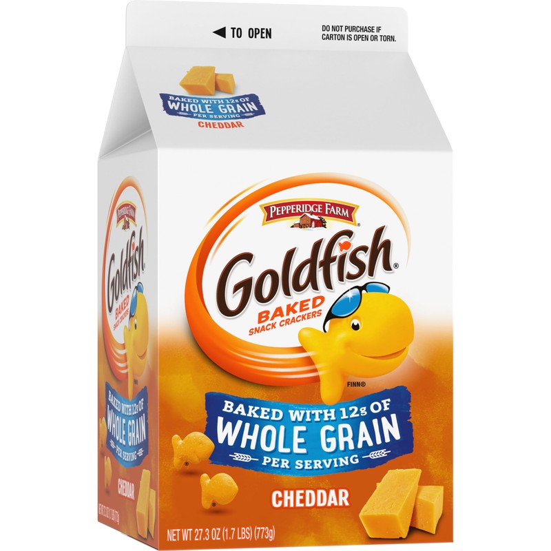Goldfish Cheddar Cheese Crackers, Baked with Whole Grain, 27.3 oz