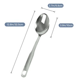 IMEEA 12.8-Inch Cooking Spoon SUS304 Stainless Steel Basting Spoon Large Serving Spoon Big Metal Spoon