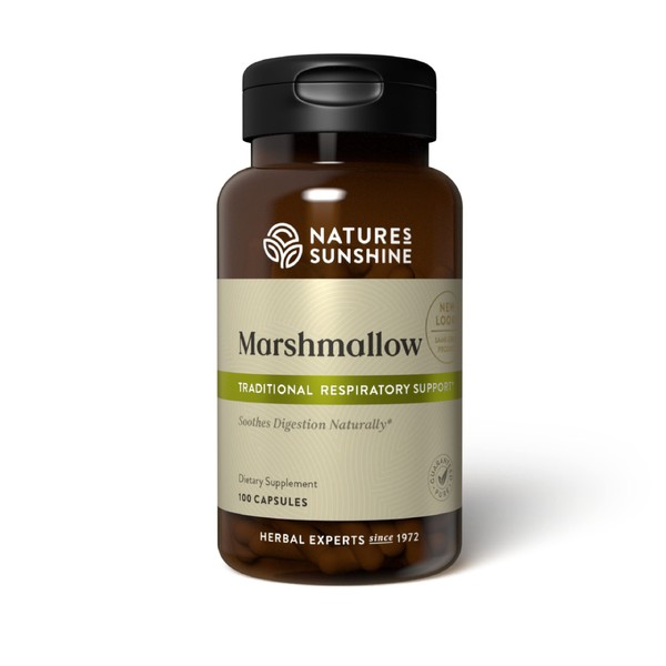 Nature's Sunshine Marshmallow, 100 Capsules, Kosher | Marshmallow Root Naturally Provides Demulcent Effects on the Digestive and Respiratory Systems