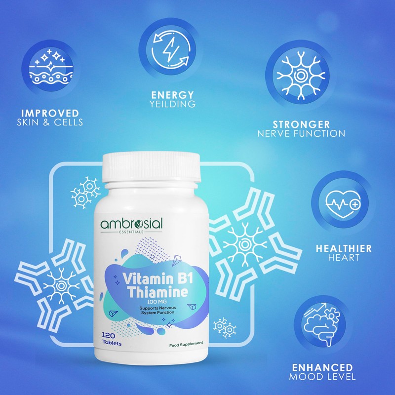 Ambrosial Vitamin B1 Thiamine 100mg - High Strength Vitamin B1