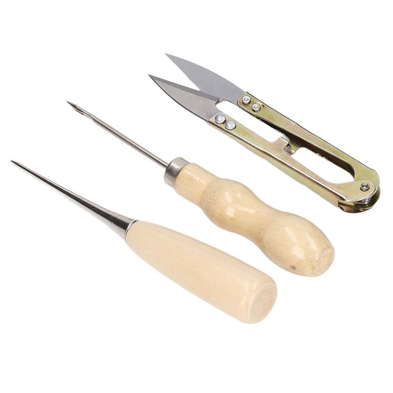 28Pcs Leather Working Tools Durable 2Pcs Awl 4Pcs Wax Threads