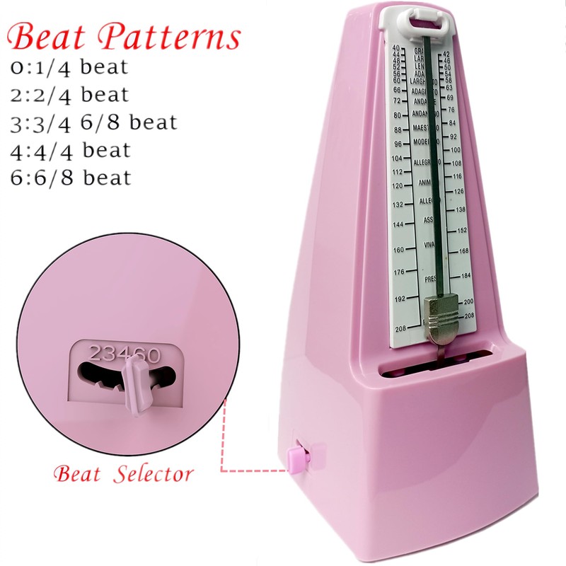 SOLO Mechanical Metronome with Accent Bell, Universal Metronome Precise Beat,