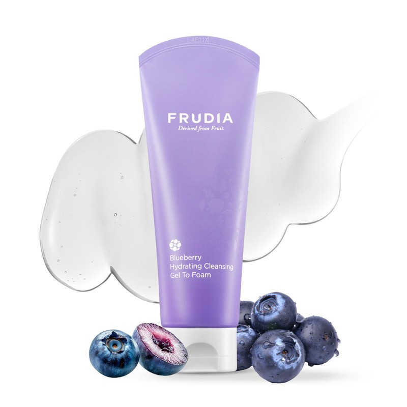 FRUDIA Blueberry Hydrating Gel-to-Foam Facial Cleanser – Korean Skincare Face