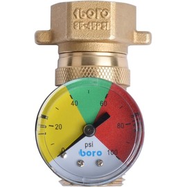 VALFLUIDS RV Water Pressure Regulation,3/4" Garden Hose Thread, for RV Camper, Hose, Trailer, Setting 35-45 Psi (with Gauge)