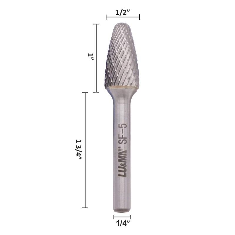 SF-5 Tungsten Carbide Burr Tree Shape Radius End Double Cut