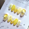 Lemon Beach.Lump Wave Sea Beach Unique Emotional Nail - Almond
