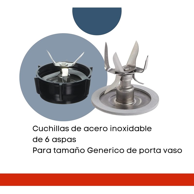 Aspas de 6 Cuchillas para Licuadora con Empaque para Oster.