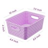 6-Pack Small Baskets, Purple Plastic Open Storage Weave Basket Versatile